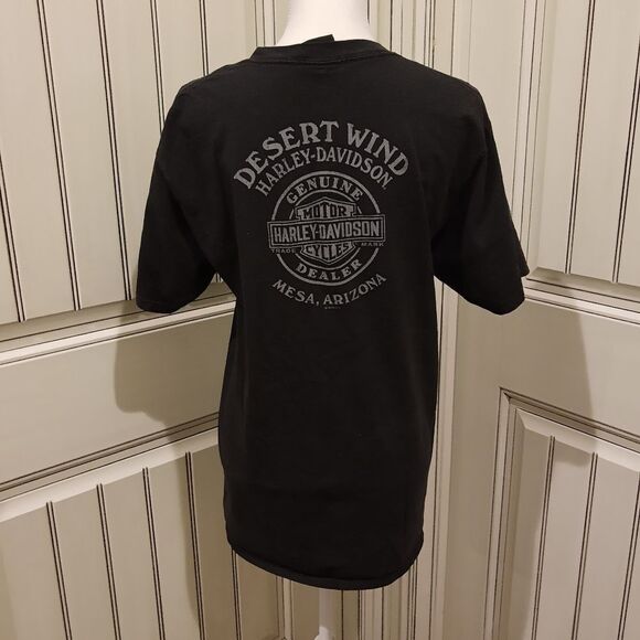 HARLEY-DAVIDSON Black/Orange Tee Oil Refinery Sealed Mesa, Arizona Medium Tall - Picture 5 of 7